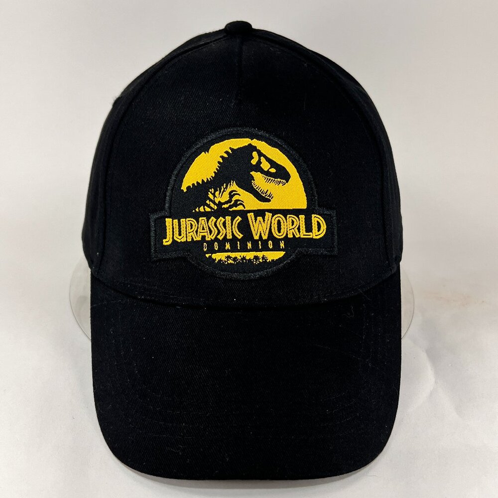 Jurassic World Dominion Strap Back Hat Cap Black Theme Park Universal Adult Mens